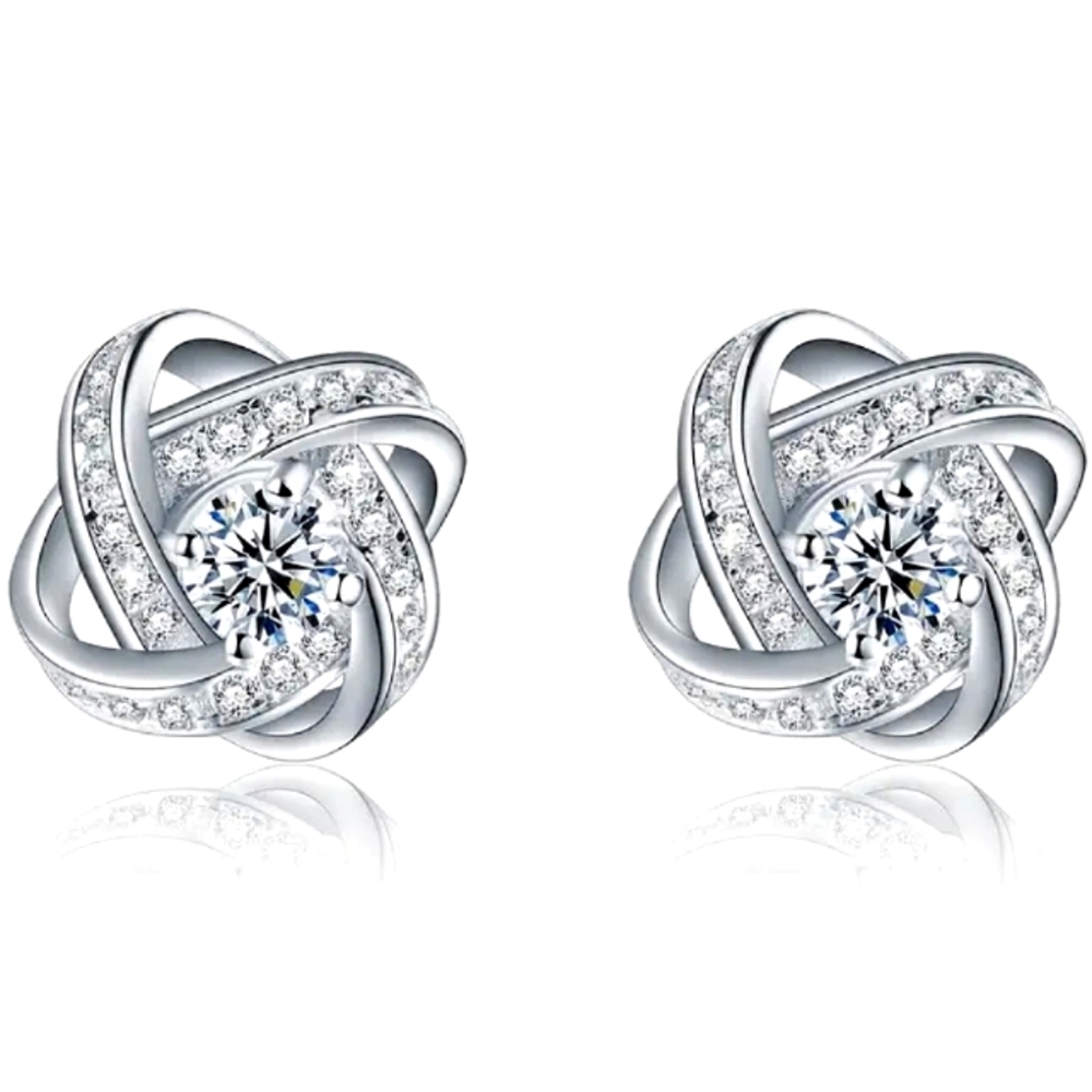 S925 Sterling Silver Infinity Twist Earrings